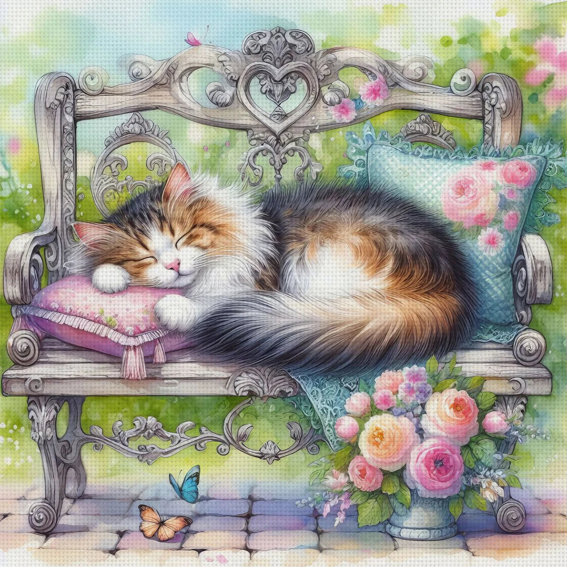 Lazy Spring Cat Cross Stitch — Swuffy