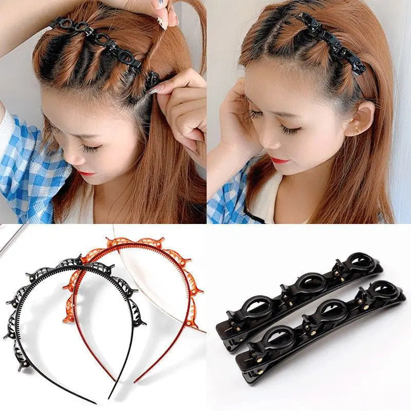 Knitted Headband Clip Layered Hollow — Swuffy