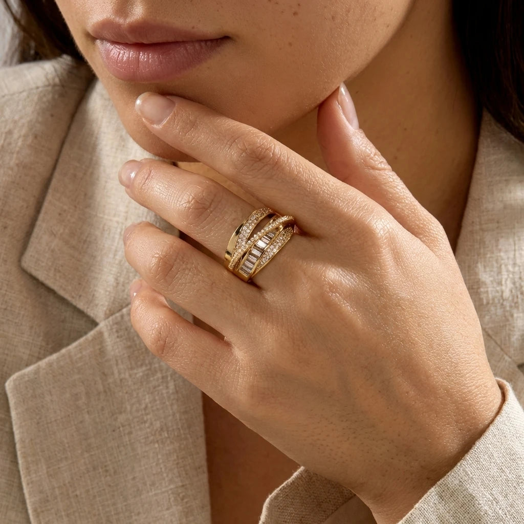 Trendy Twist Layered Open Ring — Swuffy