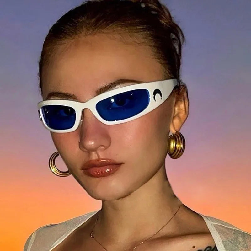 Moon Rectangular Sunglasses Retro Outdoor — Swuffy