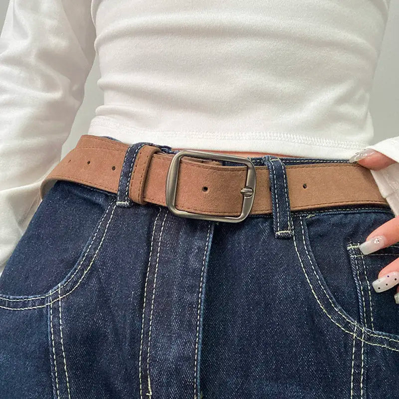 Belt Minimalist Pin Buckle Leather — Swuffy