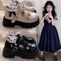Girls Black Leather Shoes Wedding — Swuffy