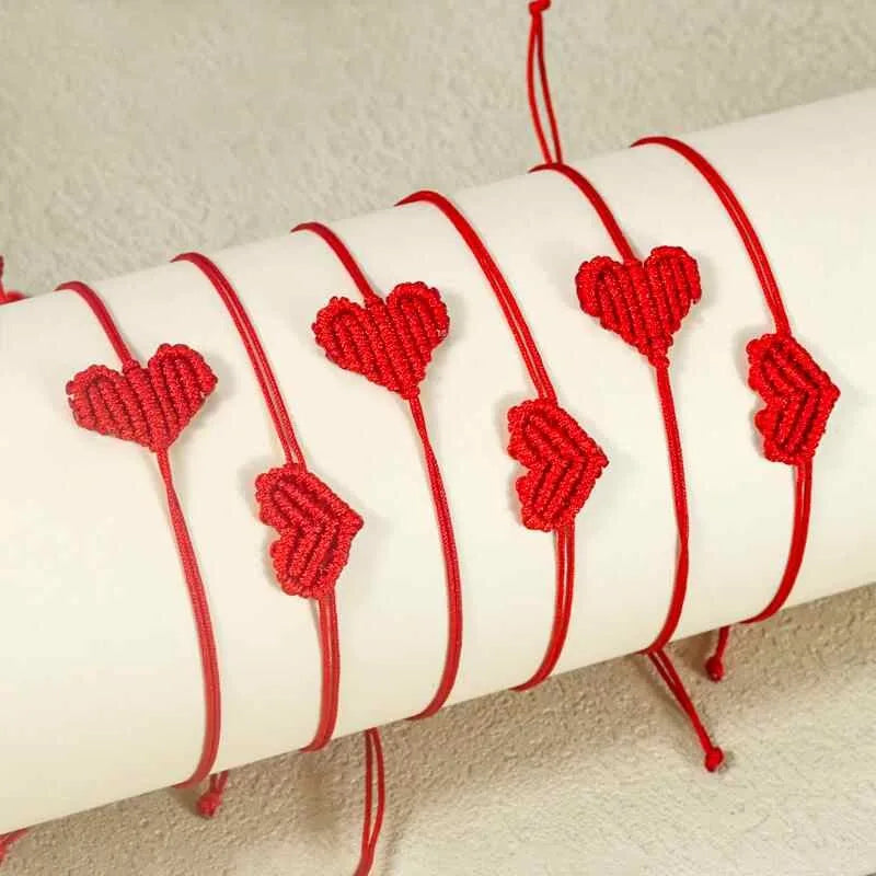 Handmade Braid String Bracelets Red — Swuffy