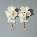 White Flower Drop Earrings Elegant — Swuffy