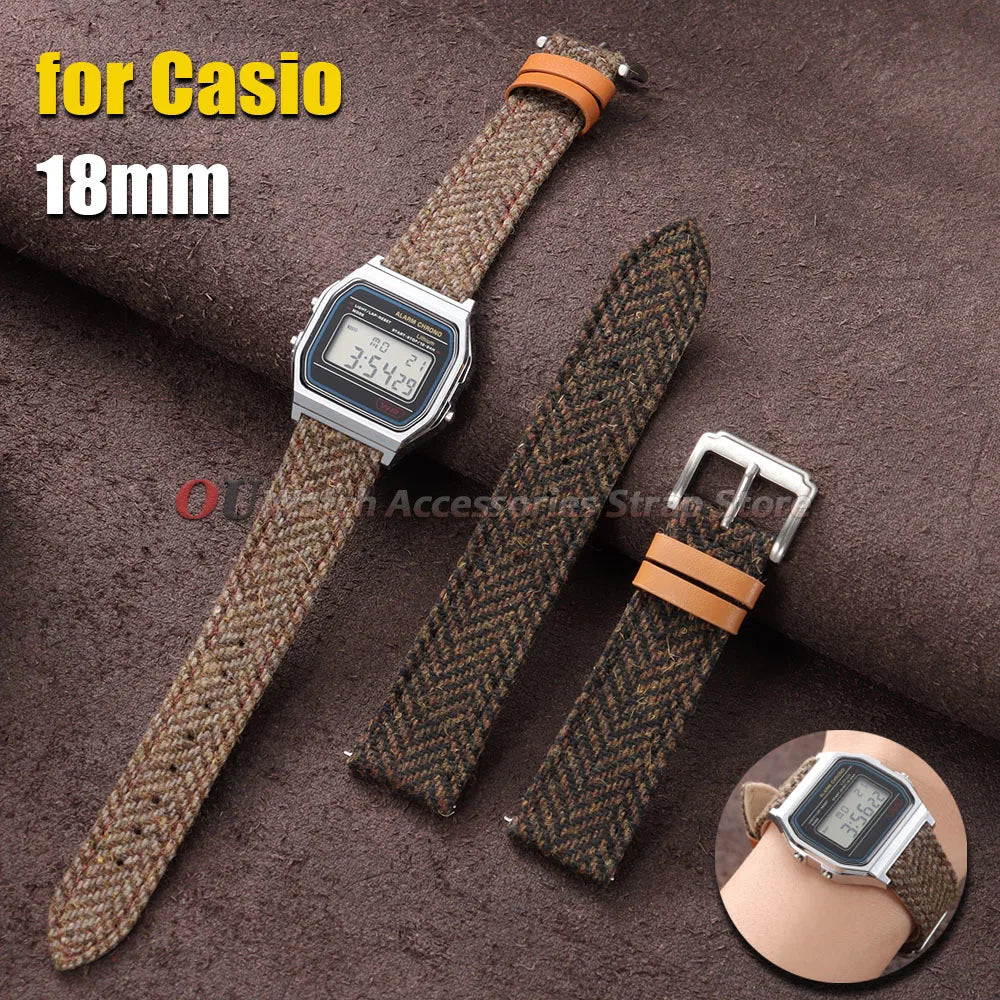 Vintage Tweed Nylon Leather Watchband — Swuffy