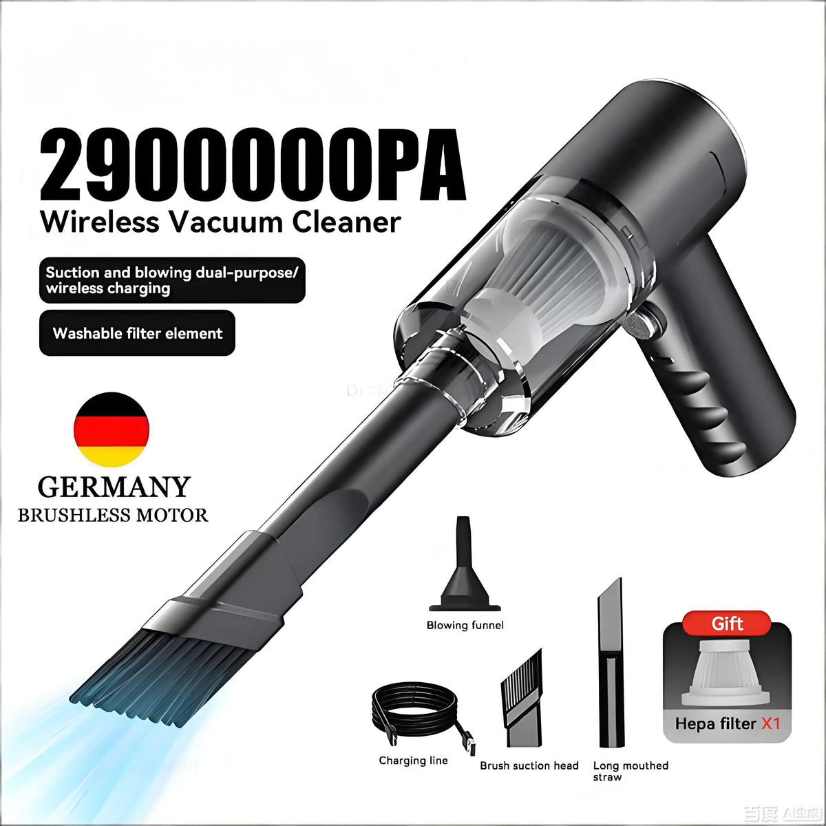 Portable USB Car Vacuum Cleaner — Swuffy
