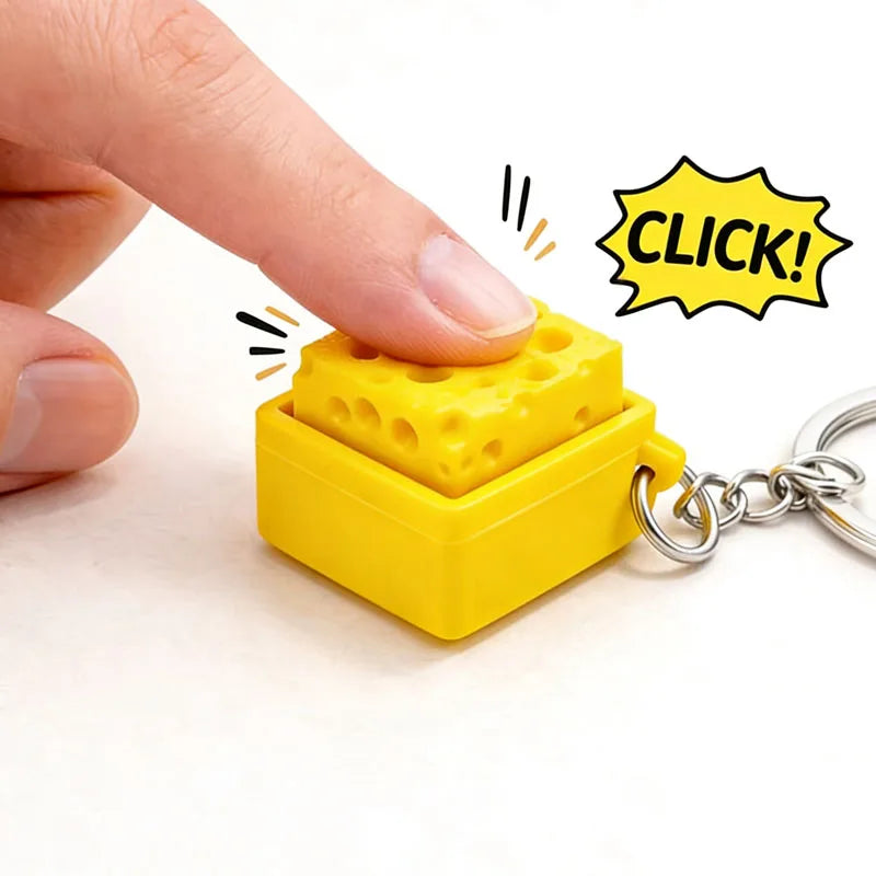 Cheese Clicker Fidget Keychain Keyboard — Swuffy
