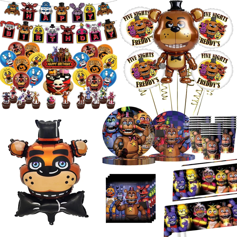 Fnaf Birthday Party Decoration Midnight — Swuffy