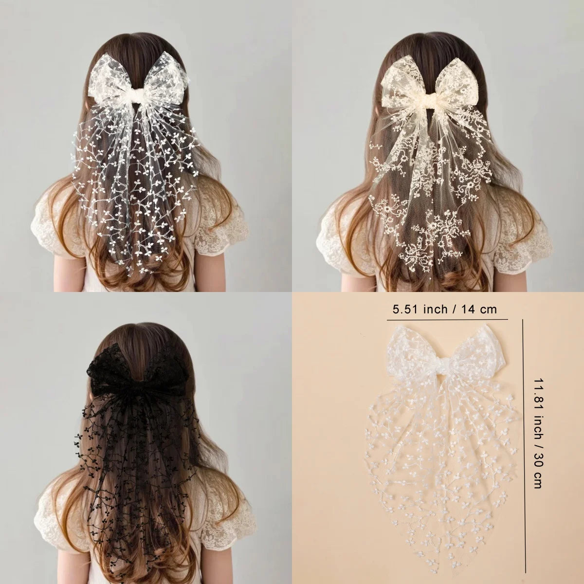 Kids Lace Bow Hair Clips — Swuffy