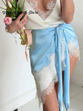 Elegant Satin Short Dresses Patchwork — Swuffy