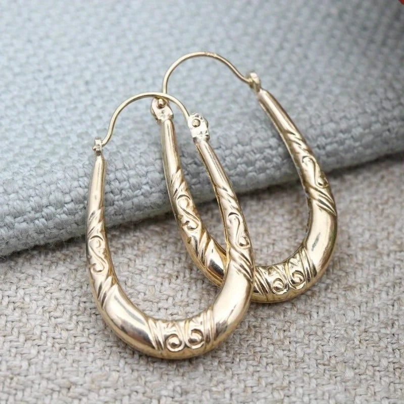 Vintage Gold Dangle Earrings Woman — Swuffy