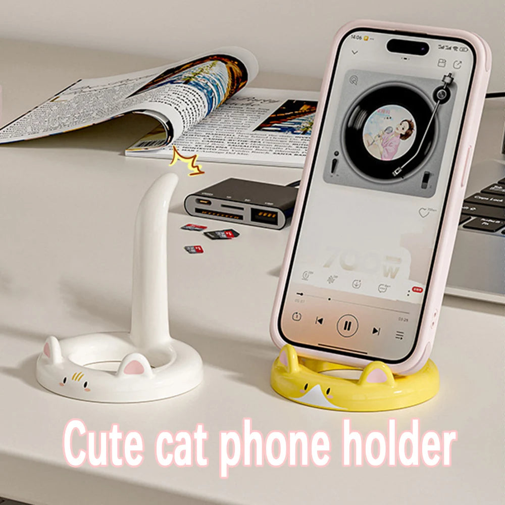 Cartoon Cat Phone Holder Desktop — Swuffy