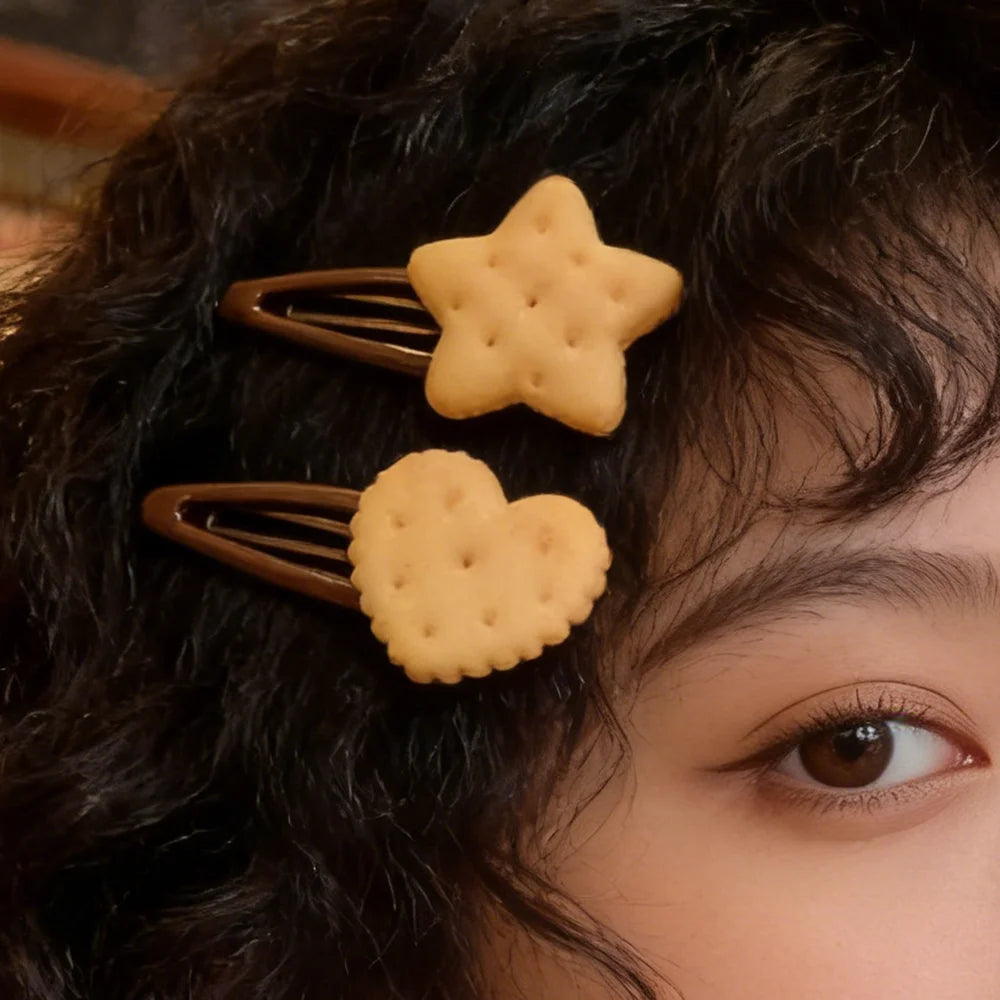 Simulation Biscuit Hair Clips Girls — Swuffy