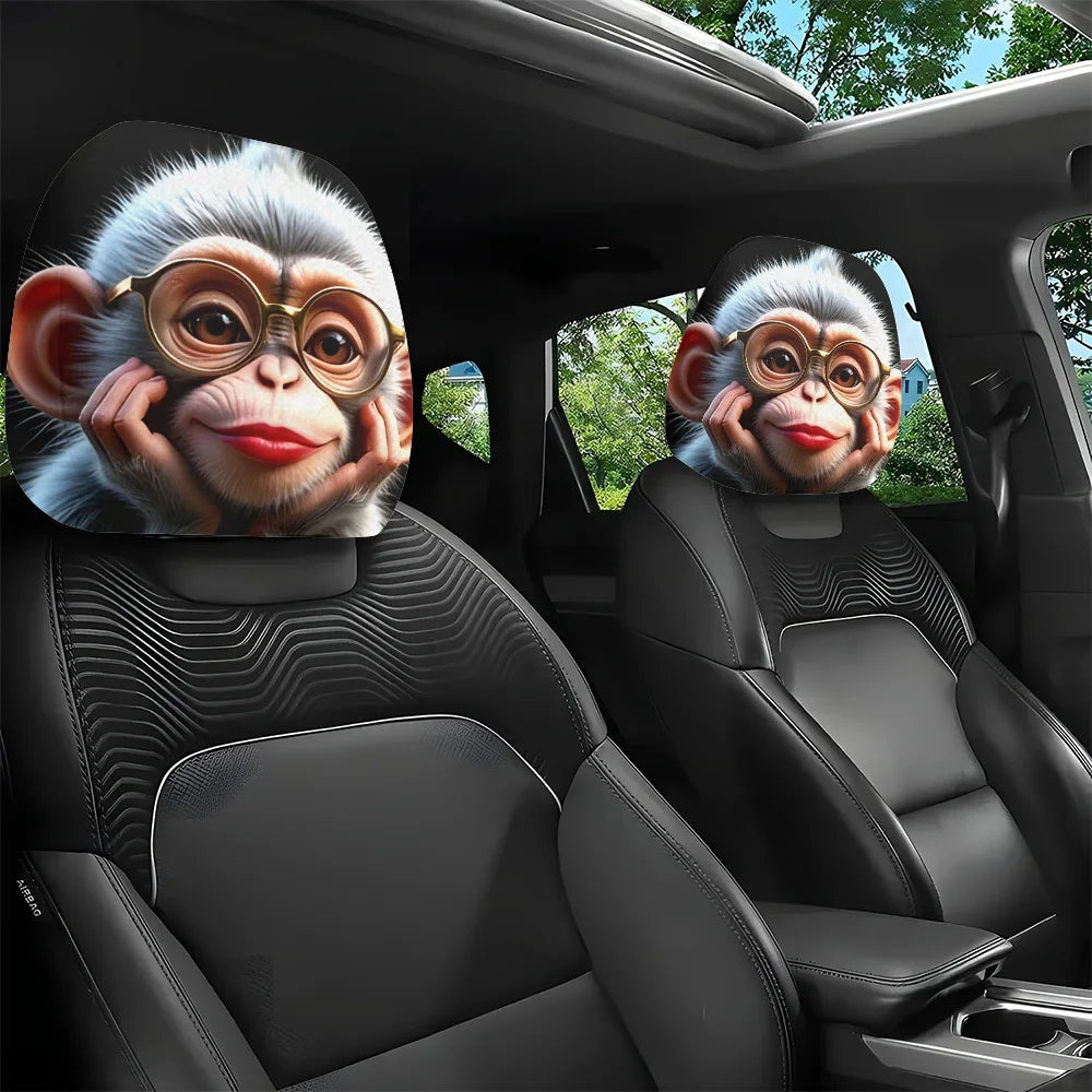 Gentleman Monkey Print Car Headrest — Swuffy