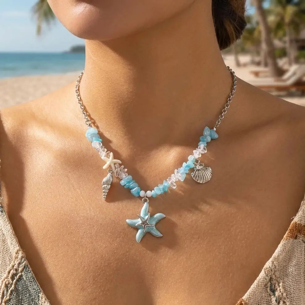 Summer Beach Vacation Necklace Starfish — Swuffy