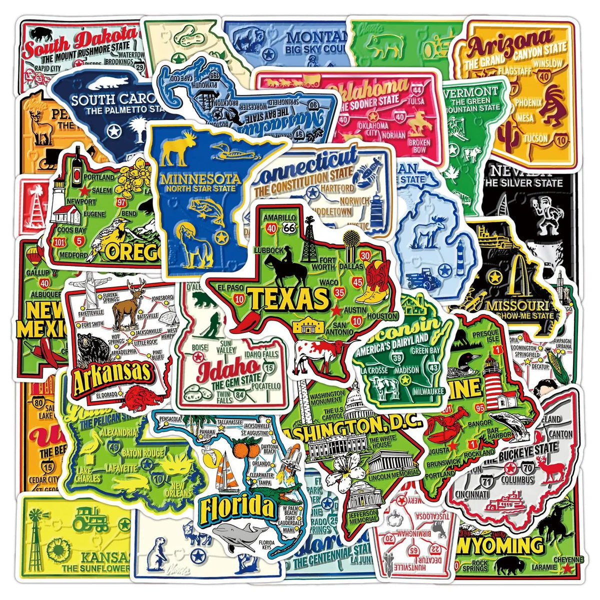Funny Usa American States Travel — Swuffy