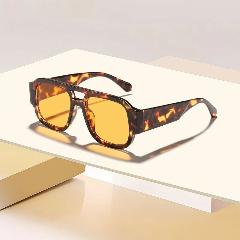Retro Sunglasses Double Bridge Oversized — Swuffy