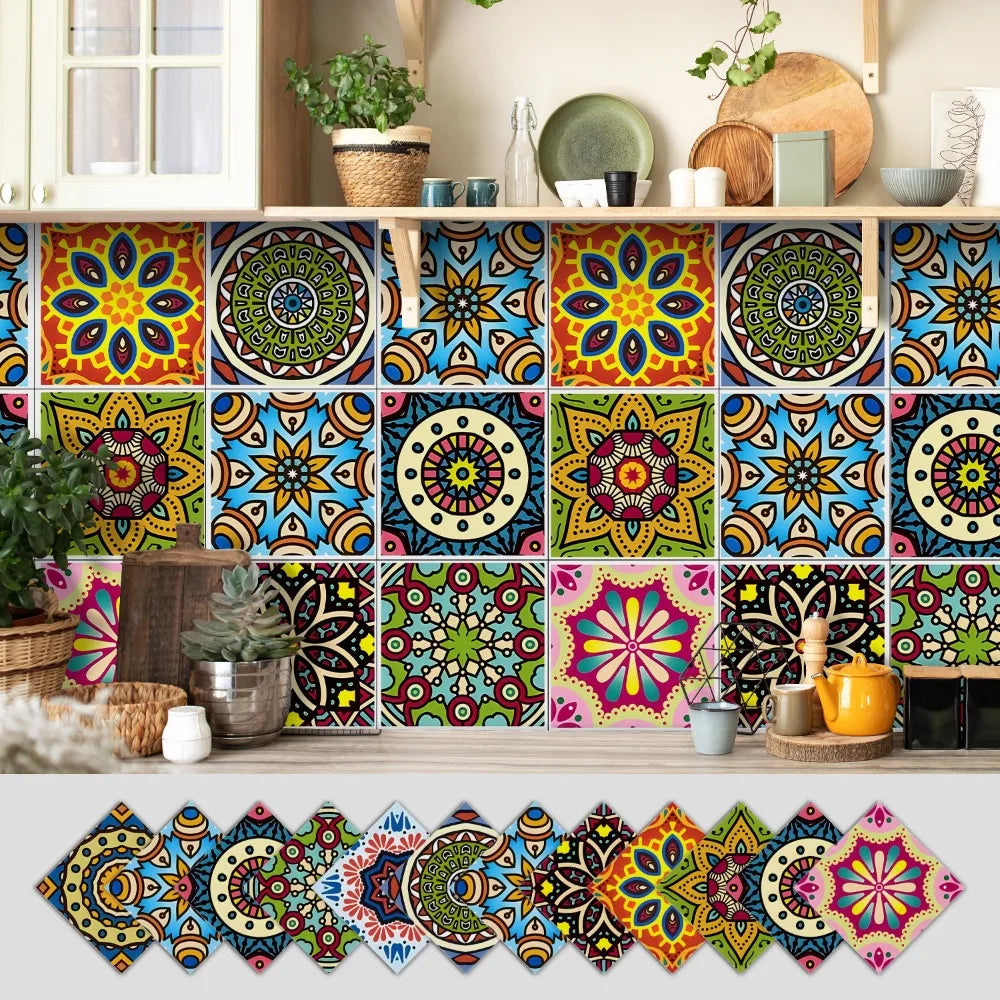 Mandala Pattern Backsplash Tile Stickers — Swuffy