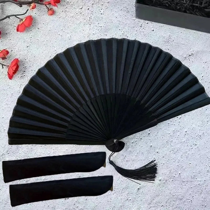 Black Hand Fan Vintage Folding — Swuffy
