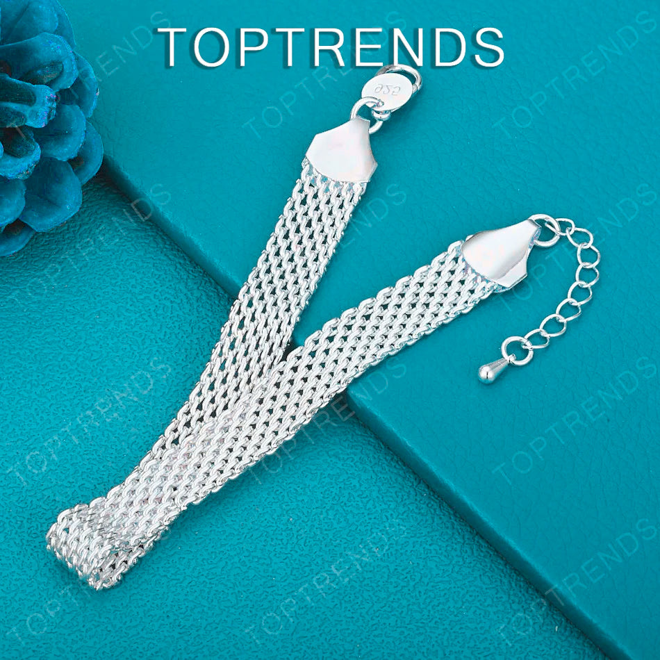 Sterling Silver Mesh Chain Bracelet — Swuffy