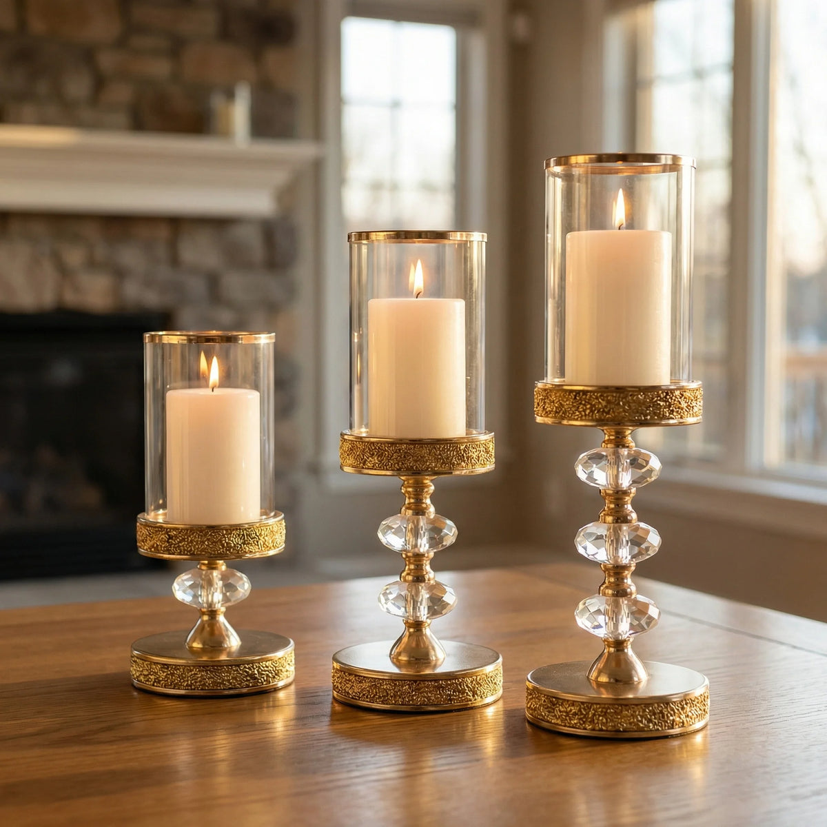 Crystal Pillar Candle Holder Set — Swuffy