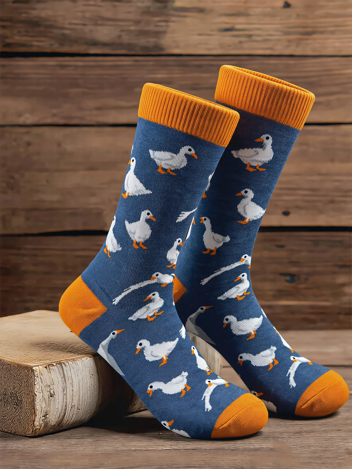 Duck Print Cotton Socks Funny — Swuffy