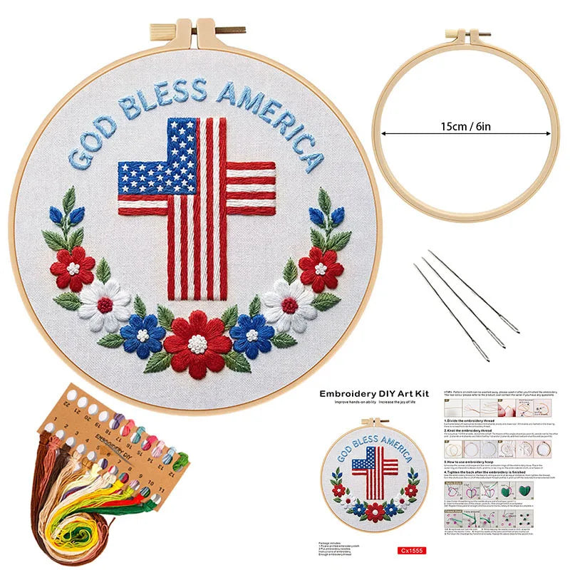 Independence Day Embroidery Kit En — Swuffy