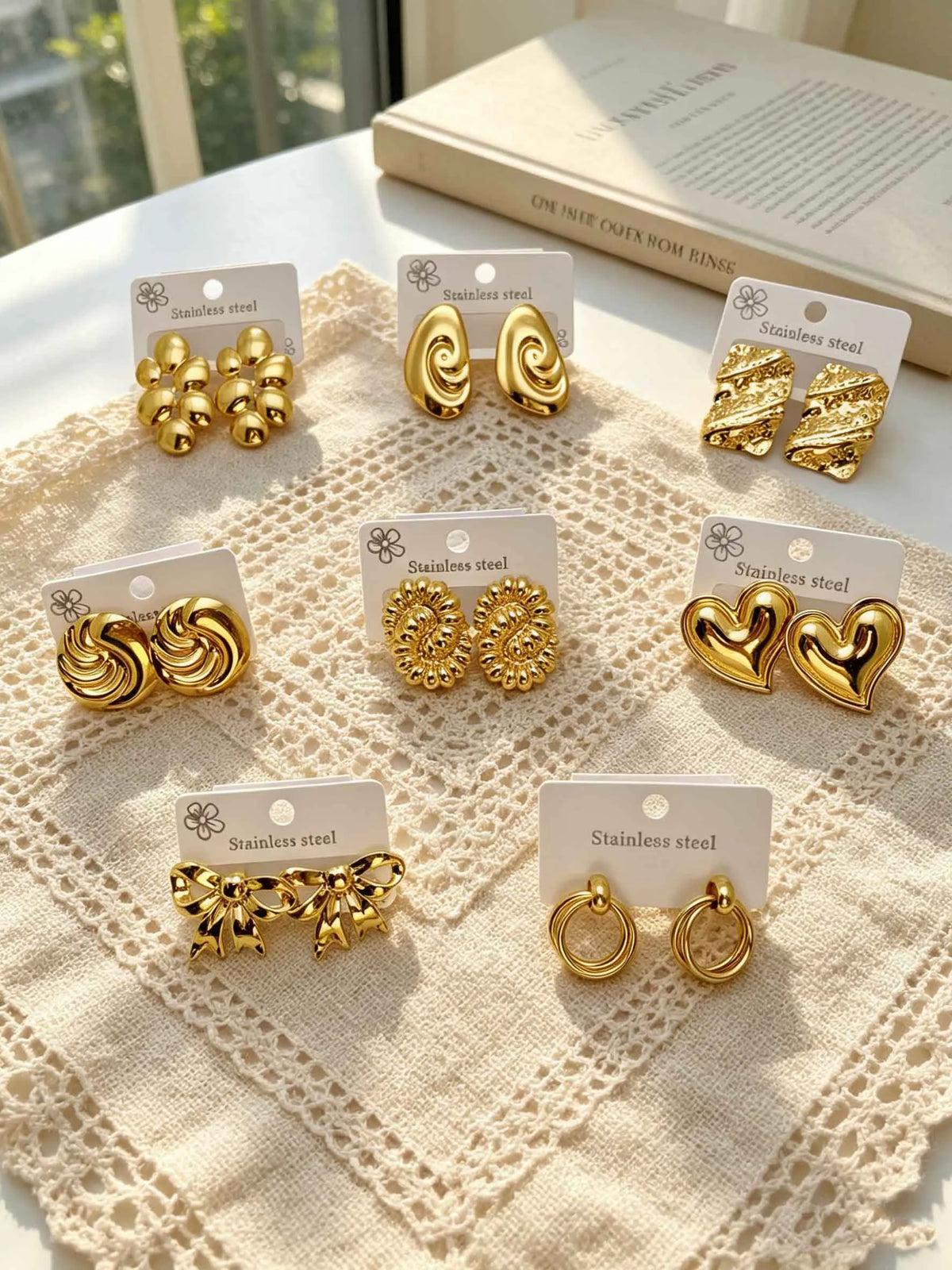 Gold Plated Stud Earrings — Swuffy