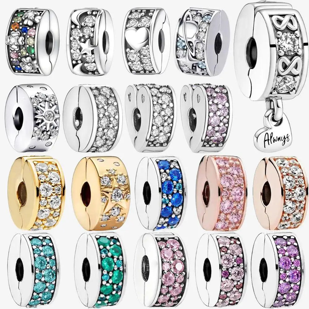 Sparkling Row Clip Charm Sterling — Swuffy