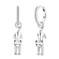 Sterling Silver Earrings Sparkling Movable — Swuffy