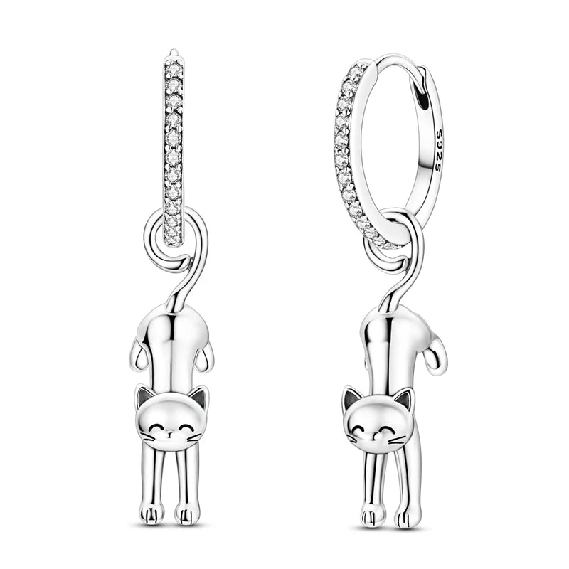 Sterling Silver Earrings Sparkling Movable — Swuffy