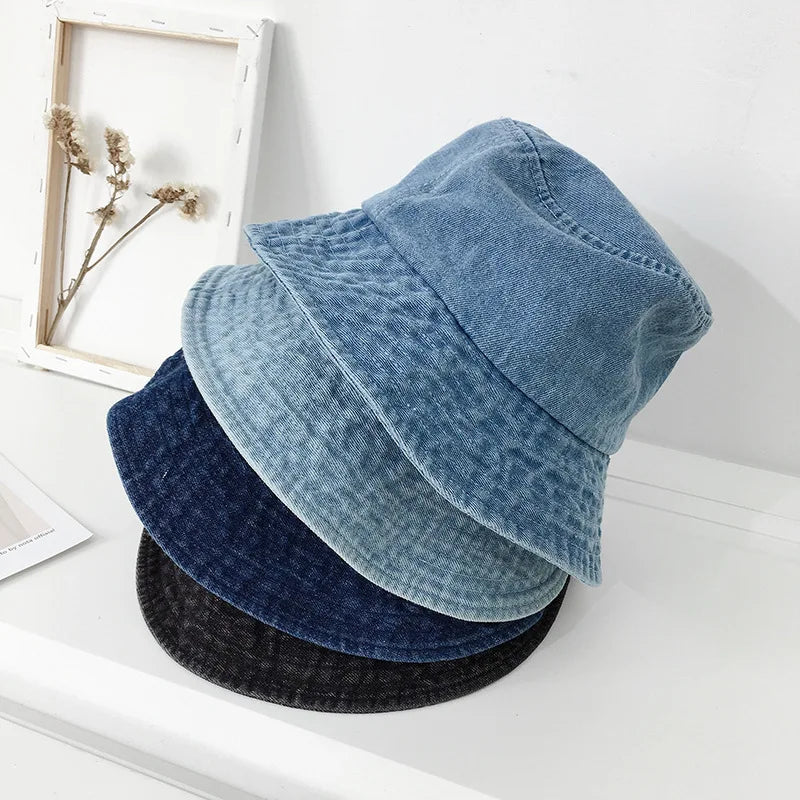 Large Brimmed Denim Fisherman Hat — Swuffy