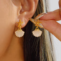 Vacation Gold Starfish Shell Stud — Swuffy