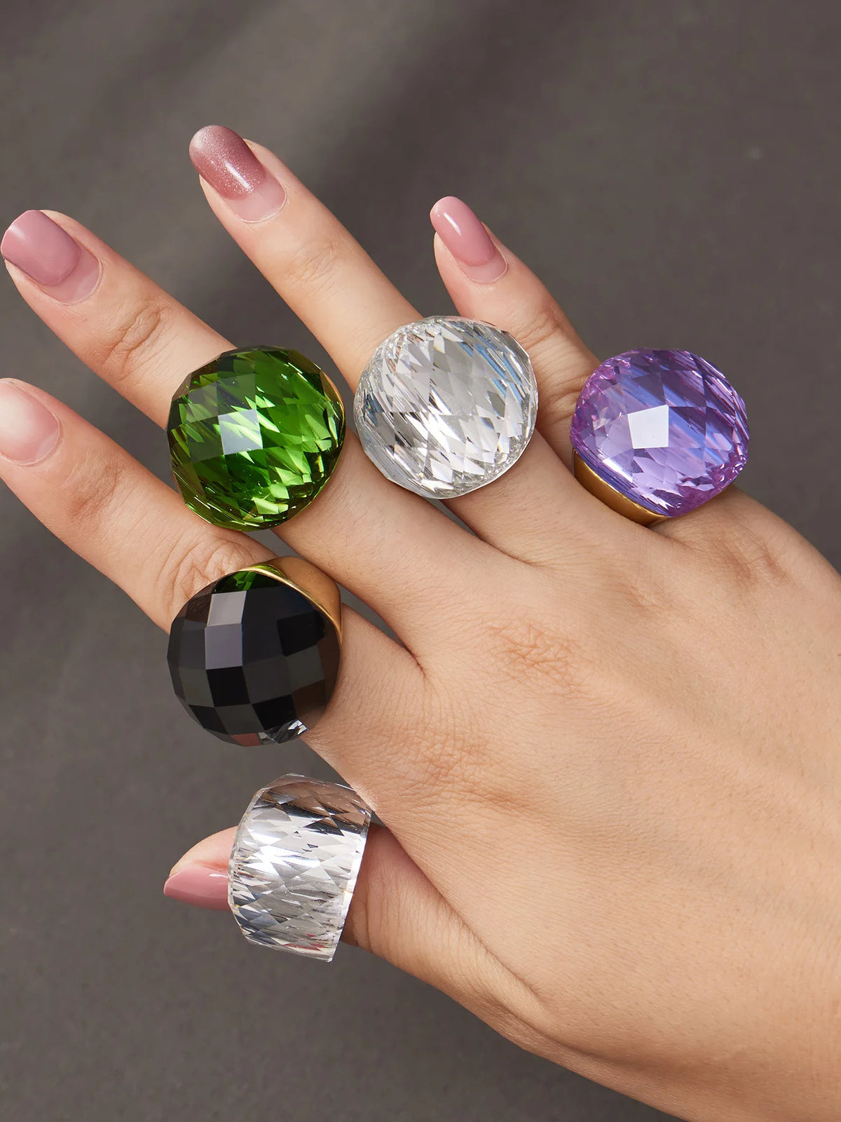 Multiple Big Glass Stone Rings — Swuffy