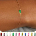 Square Zircon Birthstone Bracelet Stackable — Swuffy
