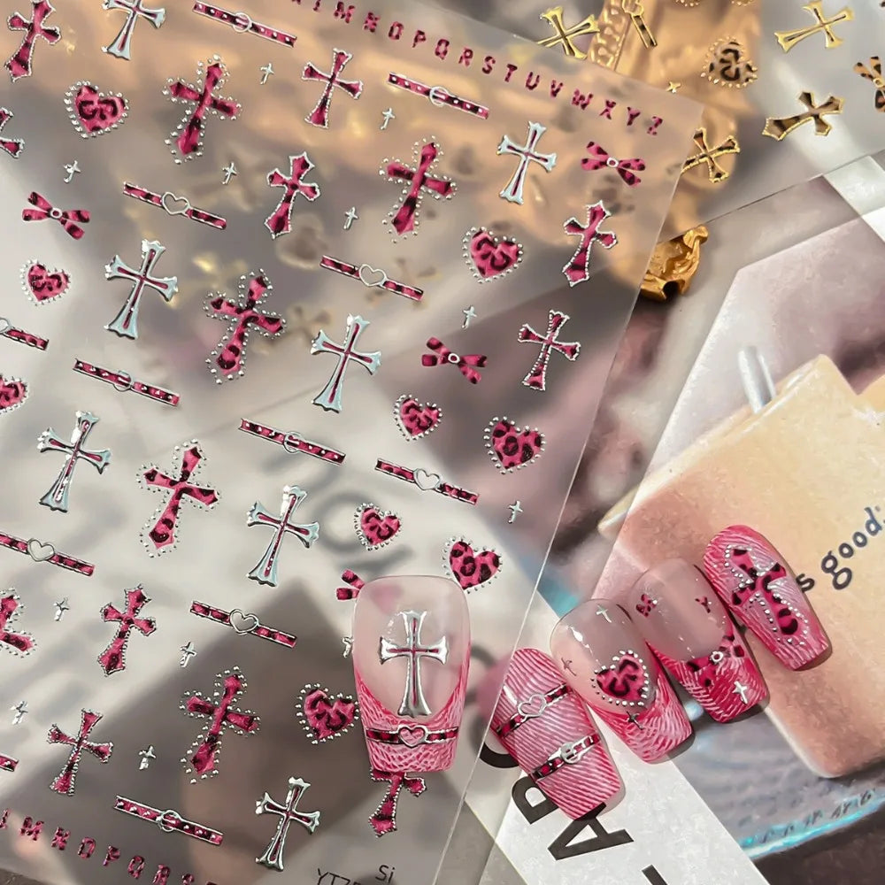 Leopard Cross Nail Stickers End — Swuffy
