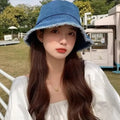 Summer Denim Bucket Hat Korean — Swuffy