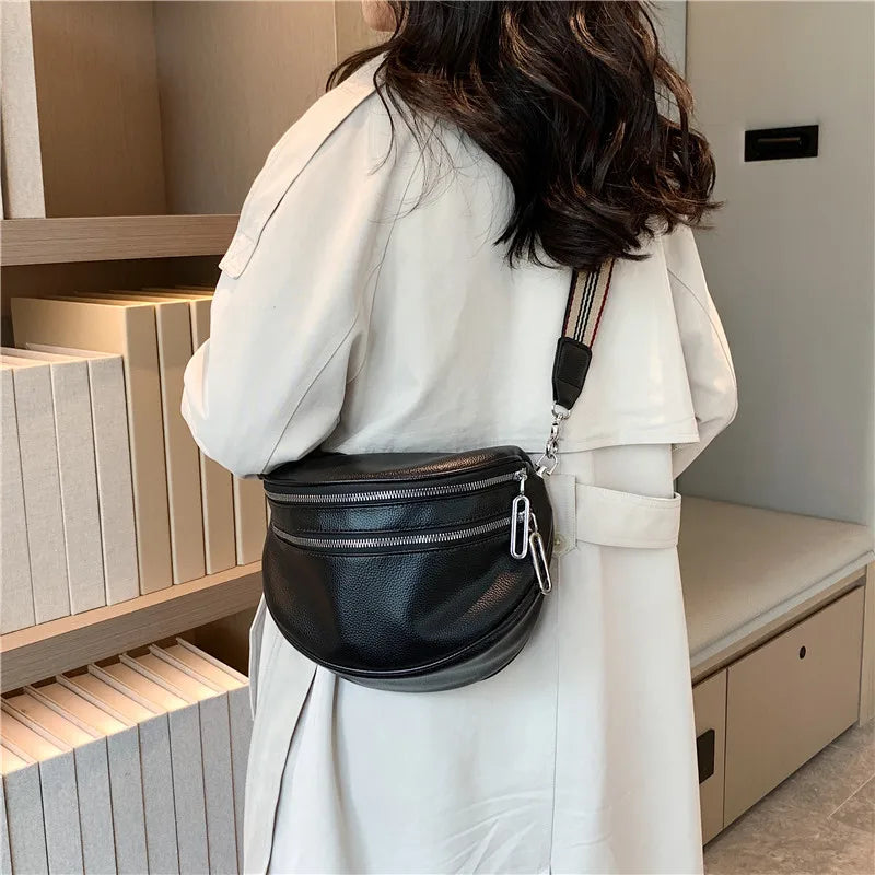 Soft Black Leather Large Capacity — Swuffy