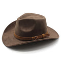 Suede Fedora Hats Woolen Western — Swuffy