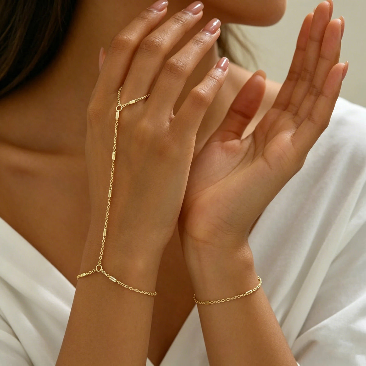 Elegant Tiny Chain Bracelet Finger — Swuffy