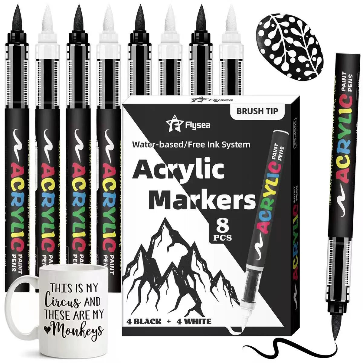 Black White Acrylic Painting Marker — Swuffy