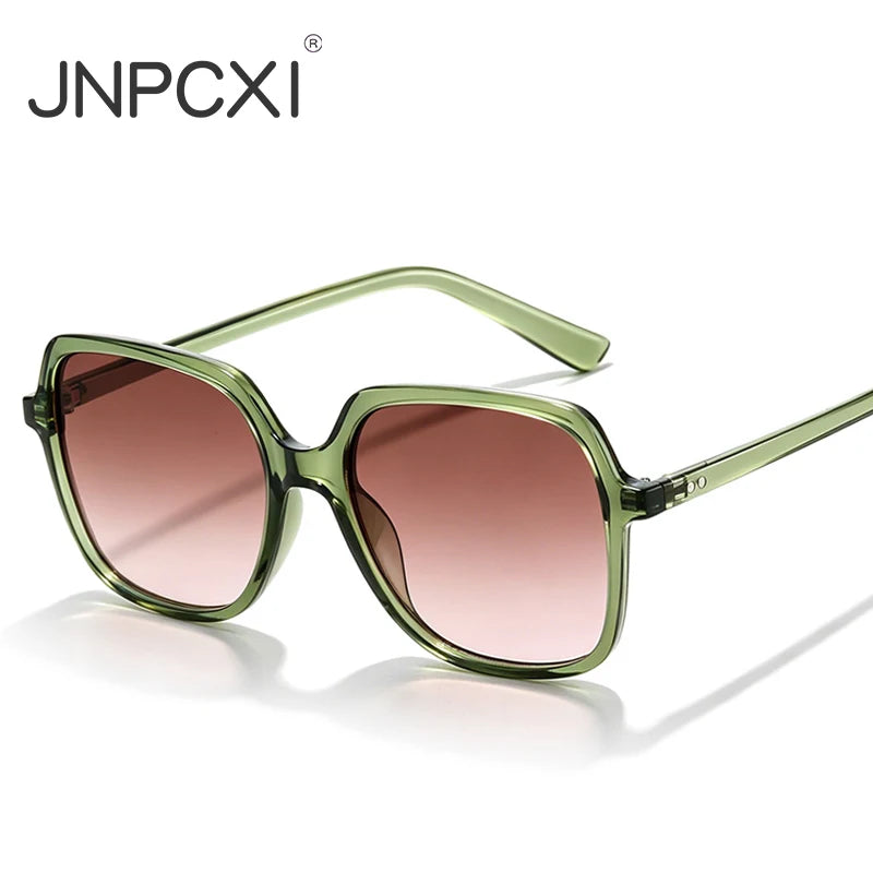 Jnpcxi Square Rivets Sunglasses Gradient — Swuffy
