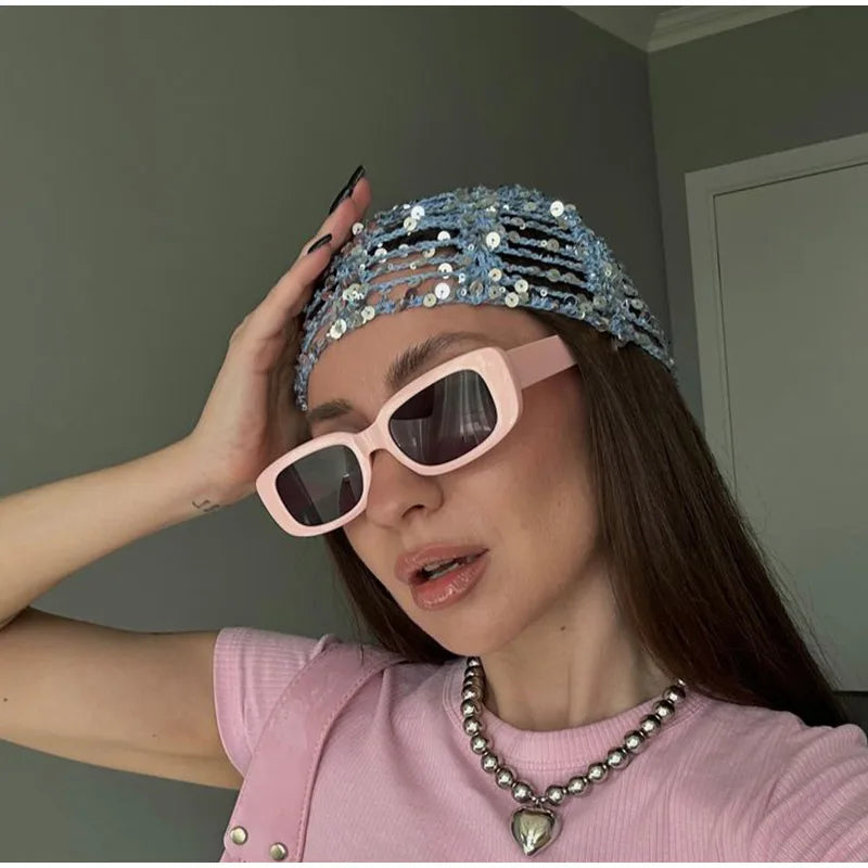 Sequined Fishnet Beanie Korean Hollow — Swuffy