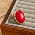 Retro Oval Red Resin Rings — Swuffy