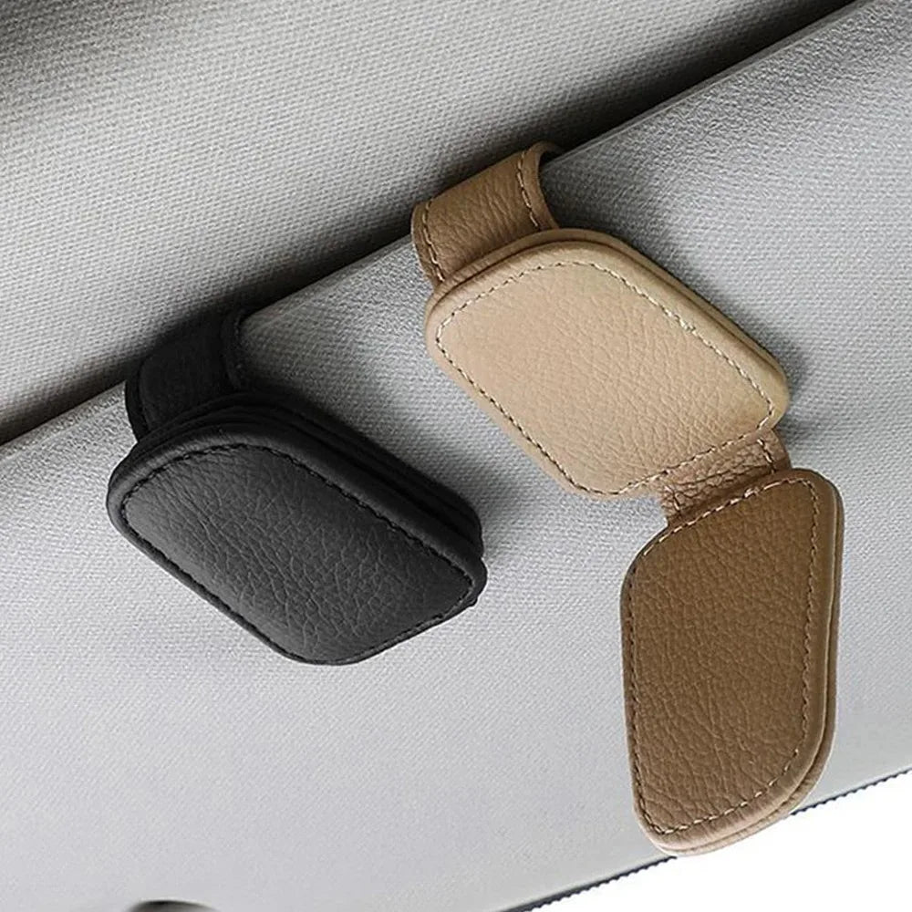 Car Sunglasses Holder Magnetic Leather — Swuffy