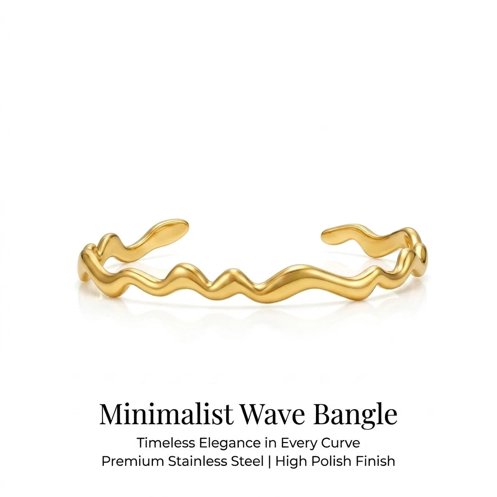 Gold Wave Adjustable Bracelet — Swuffy