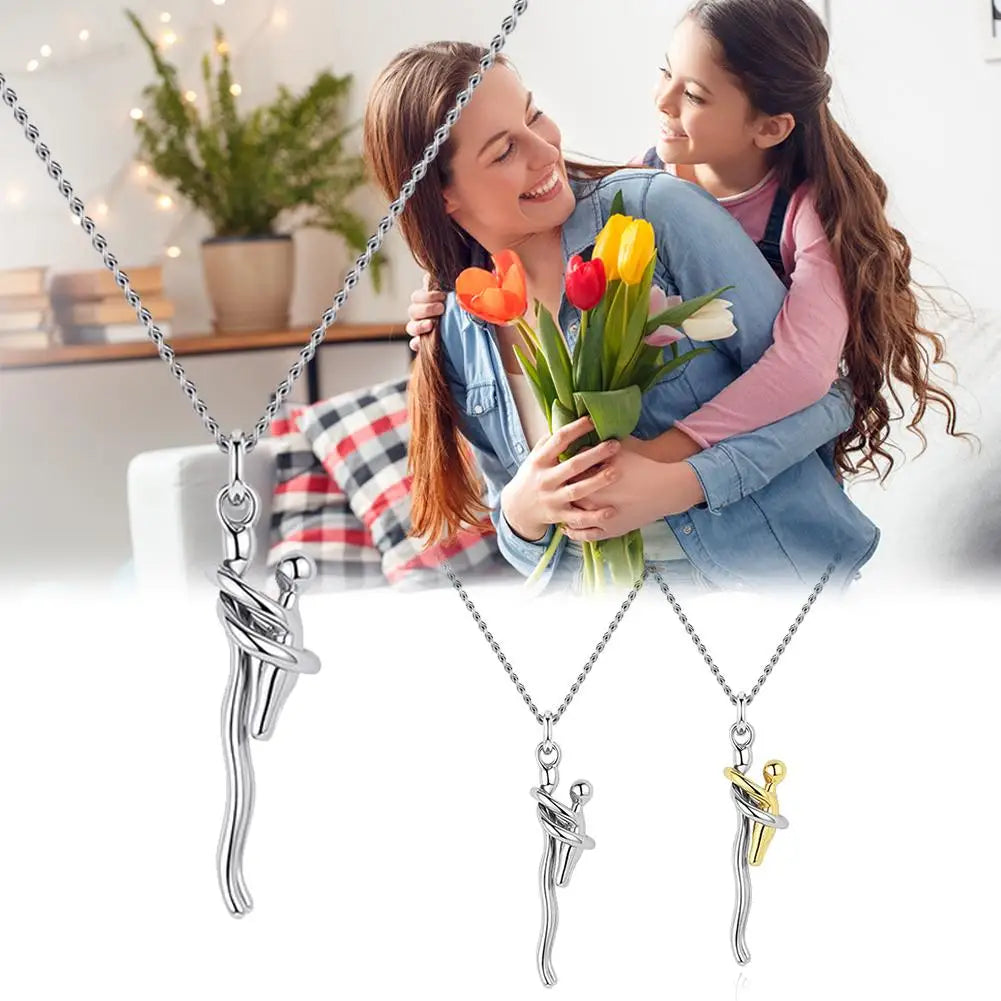 Baby Hugging Pendant Necklace Minimalist — Swuffy