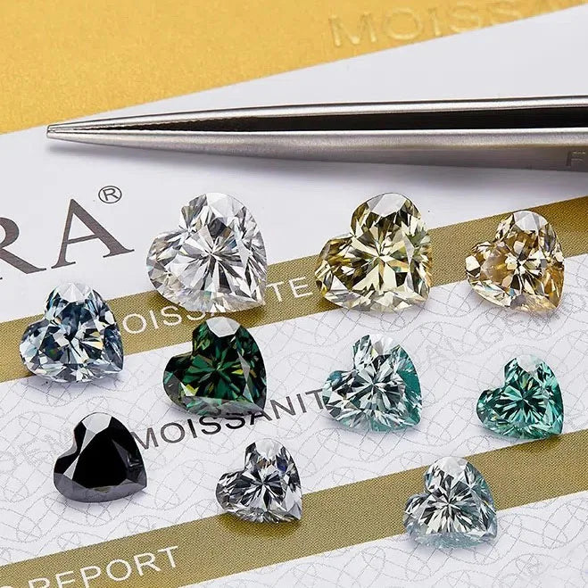 Moissanite Heart Shape Beads Charms — Swuffy