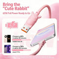 Rabbit Fast Charging Cable Pink — Swuffy