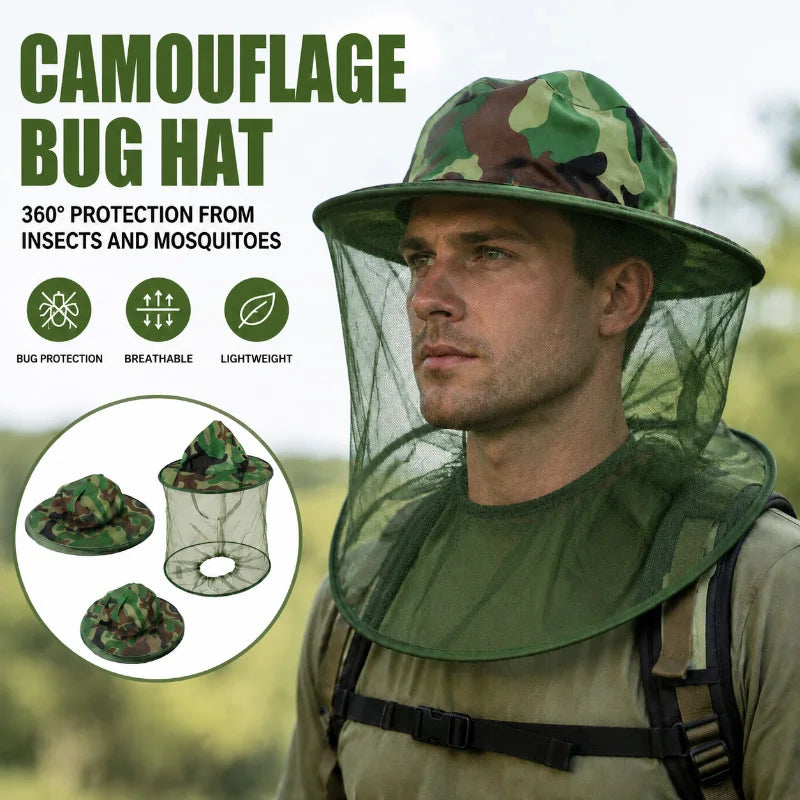Nuvora Camouflage Beekeeping Protective Bee Hat Insect Mesh — Nuvora